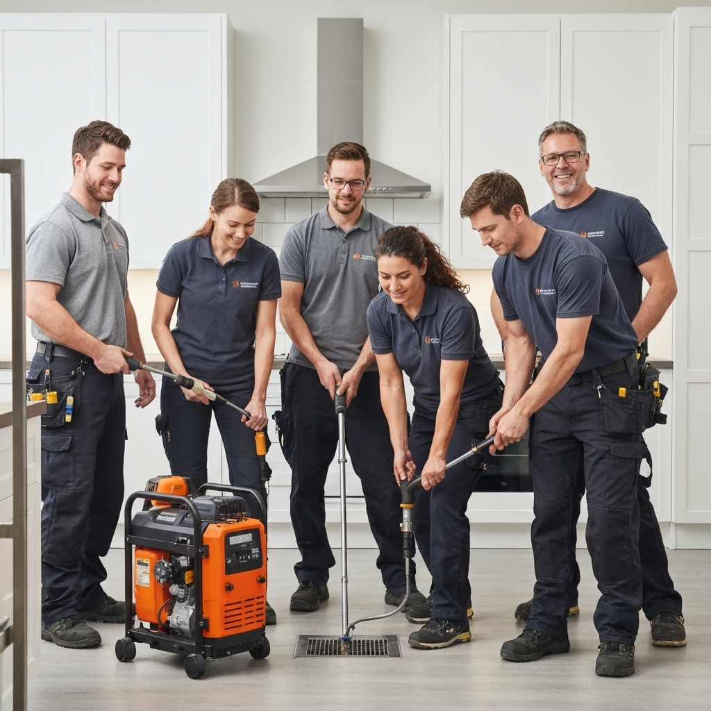 Equipe técnica Focatec com equipamentos profissionais